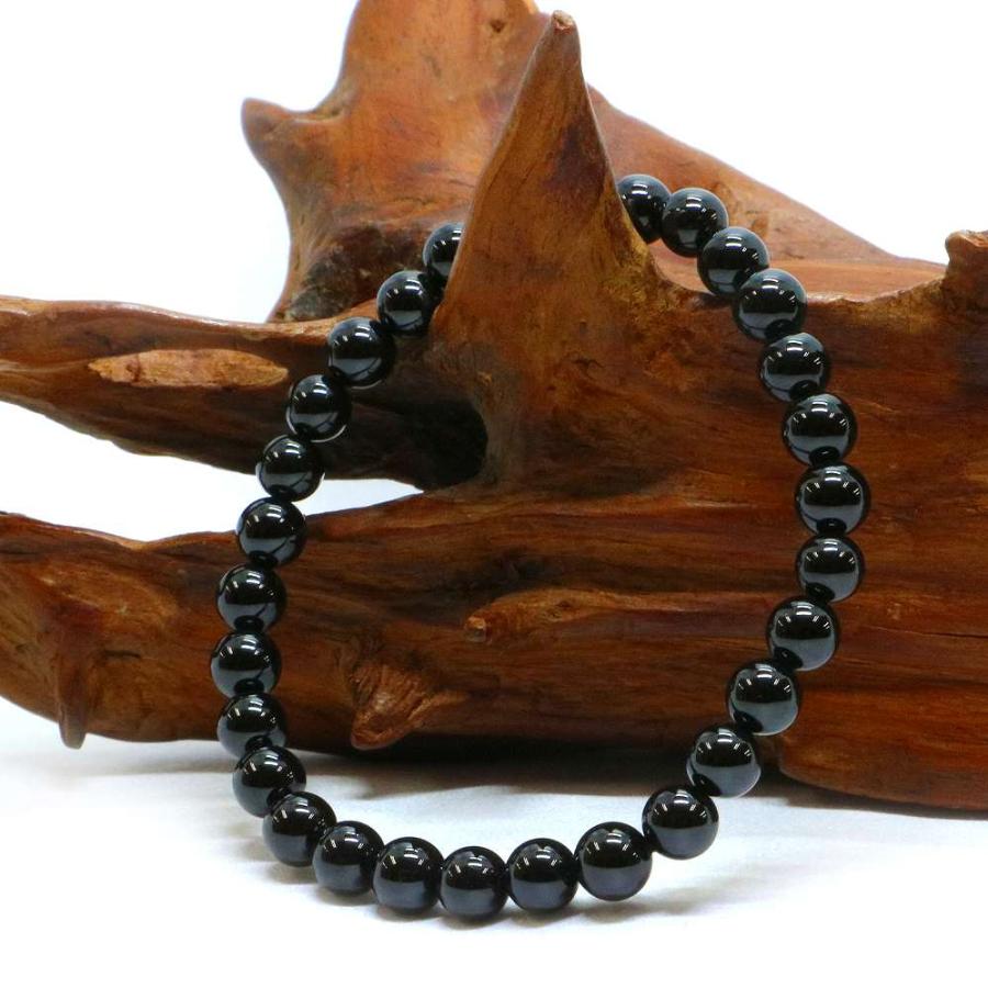 パワーストーン 天然石 ブレスレット ブラックスピネル 丸玉 6mm 数珠 念珠 Bracelet お試し価格 |  | 03