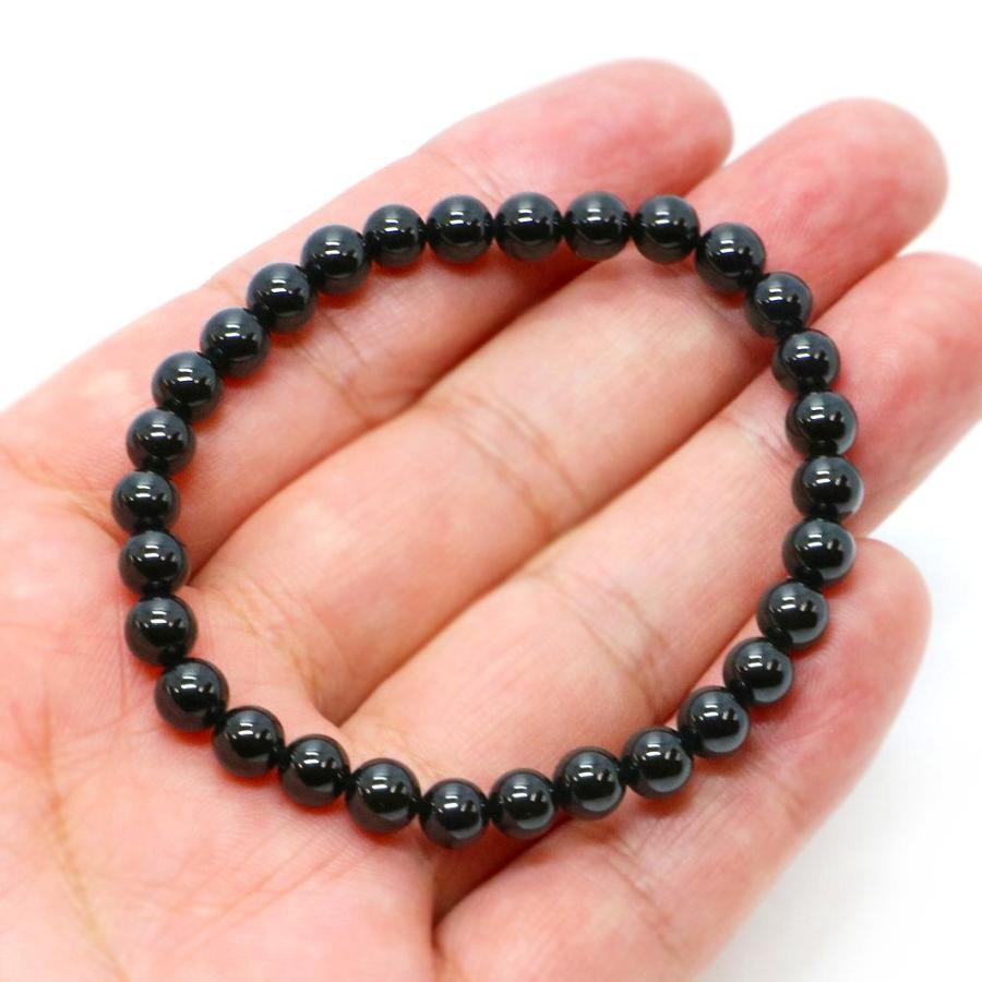 パワーストーン 天然石 ブレスレット ブラックスピネル 丸玉 6mm 数珠 念珠 Bracelet お試し価格 |  | 04