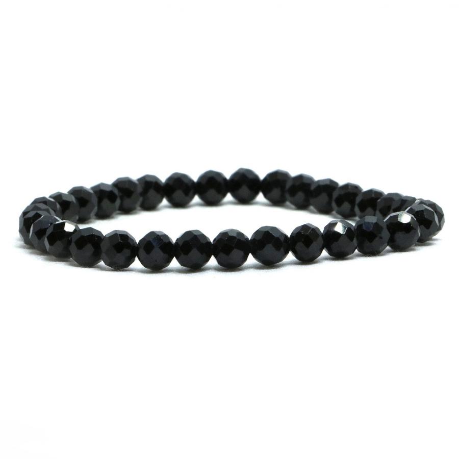 パワーストーン 天然石 ブレスレット ブラックスピネル カット 6mm 数珠 念珠 Bracelet お試し価格 | 