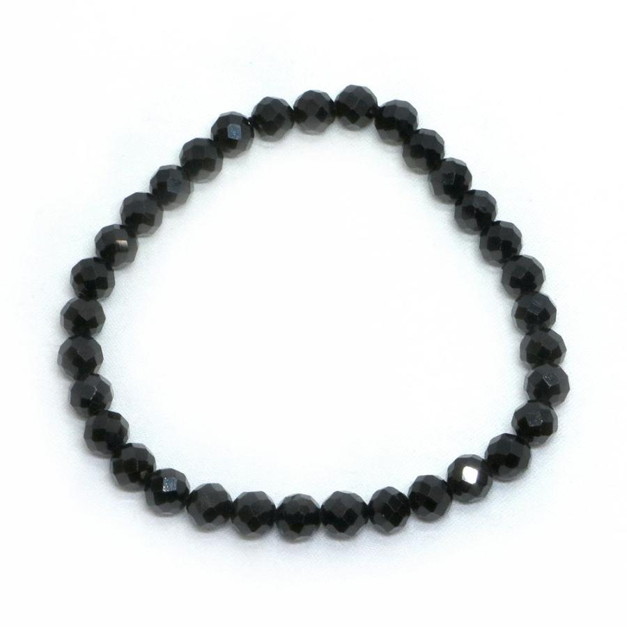 パワーストーン 天然石 ブレスレット ブラックスピネル カット 6mm 数珠 念珠 Bracelet お試し価格 |  | 01