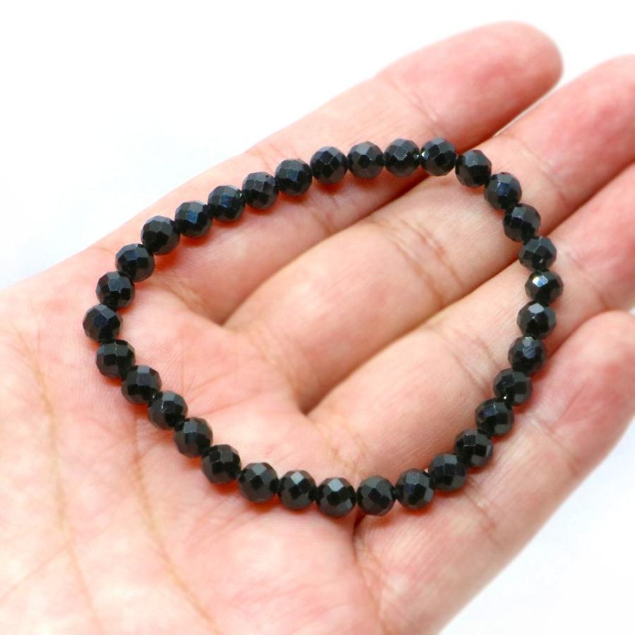 パワーストーン 天然石 ブレスレット ブラックスピネル カット 6mm 数珠 念珠 Bracelet お試し価格 |  | 04