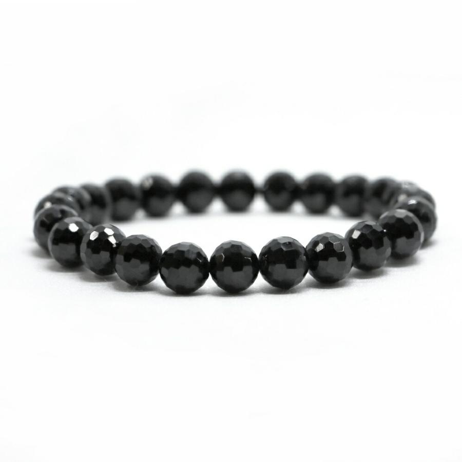 パワーストーン 天然石 ブレスレット ブラックスピネル 多面カット 8mm 数珠 念珠 Bracelet お試し価格 | 