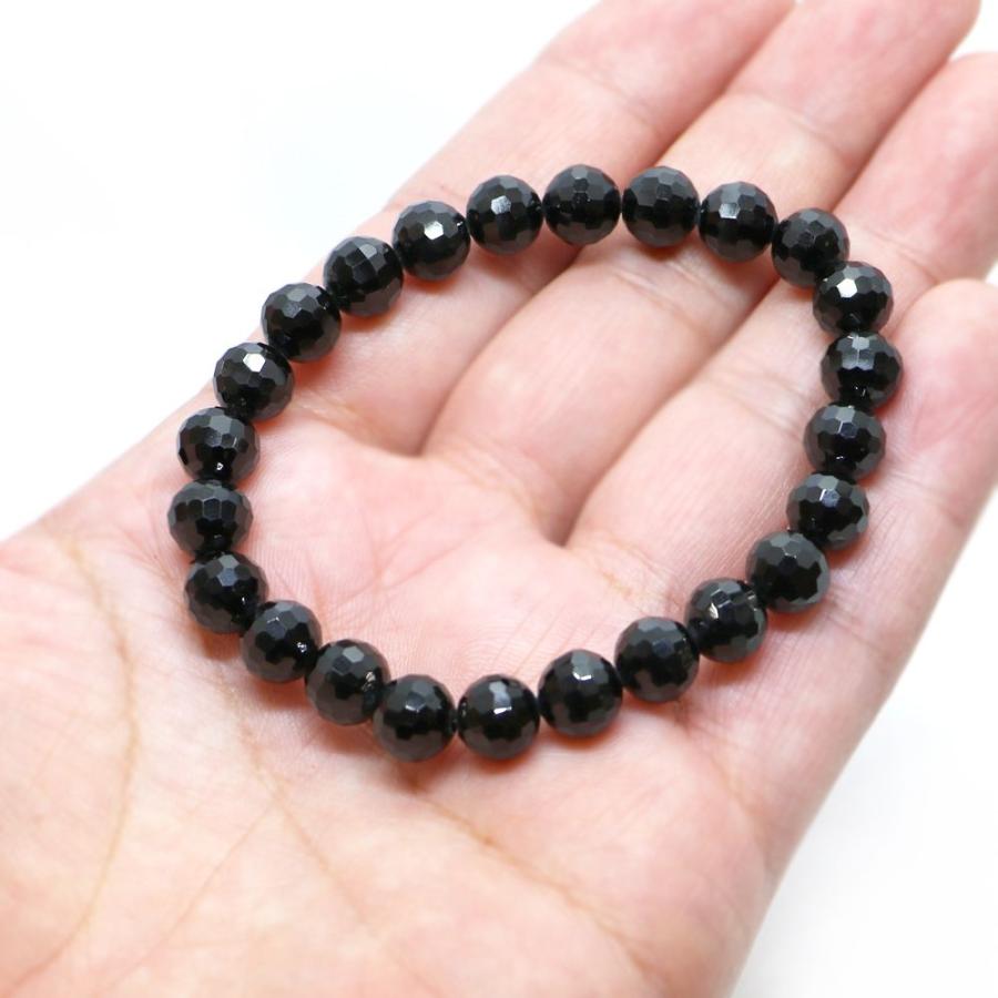 パワーストーン 天然石 ブレスレット ブラックスピネル 多面カット 8mm 数珠 念珠 Bracelet お試し価格 |  | 04