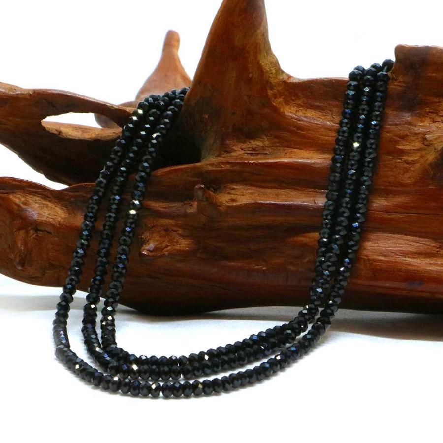 パワーストーン 天然石 ブレスレット ブラックスピネル ボタンカット 2×3mm 数珠 念珠 Bracelet お試し価格 |  | 11