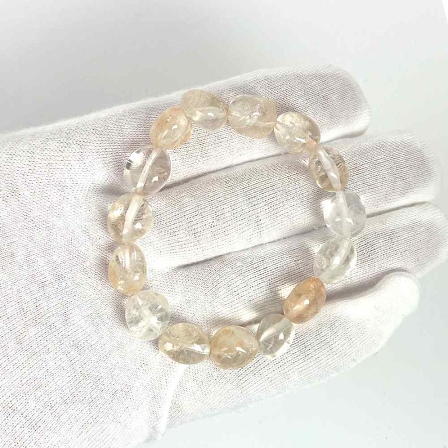パワーストーン 天然石 ブレスレット シトリン タンブル 横幅/約10-12ｍｍ 数珠 念珠 Bracelet お試し価格 |  | 04