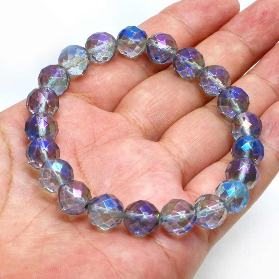 パワーストーン 天然石 ブレスレット コスモオーラ カット 10mm 数珠 念珠 Bracelet お試し価格 |  | 04