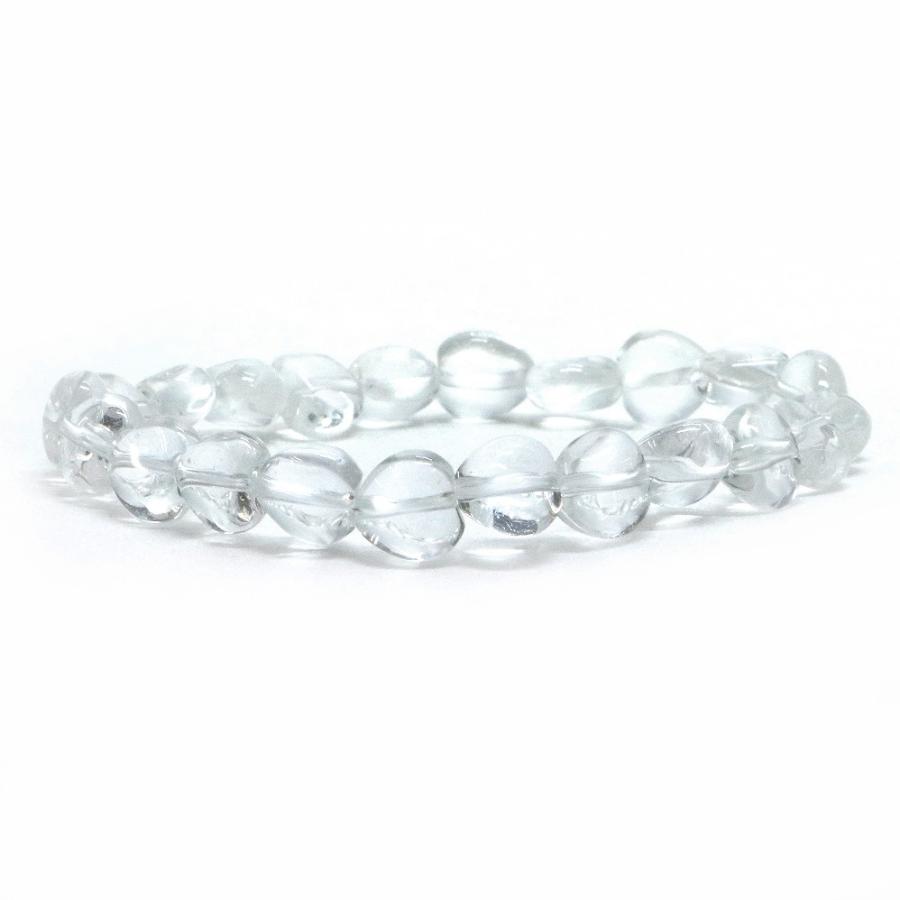 パワーストーン 天然石 ブレスレット 水晶 クリスタル ハート 8mm