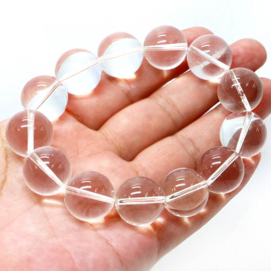 パワーストーン 天然石 ブレスレット 水晶 クリスタル 丸玉 18mm