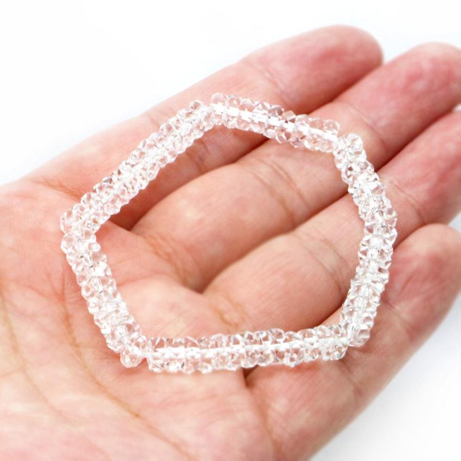 パワーストーン 天然石 ブレスレット 水晶 クリスタル ボタンカット 3