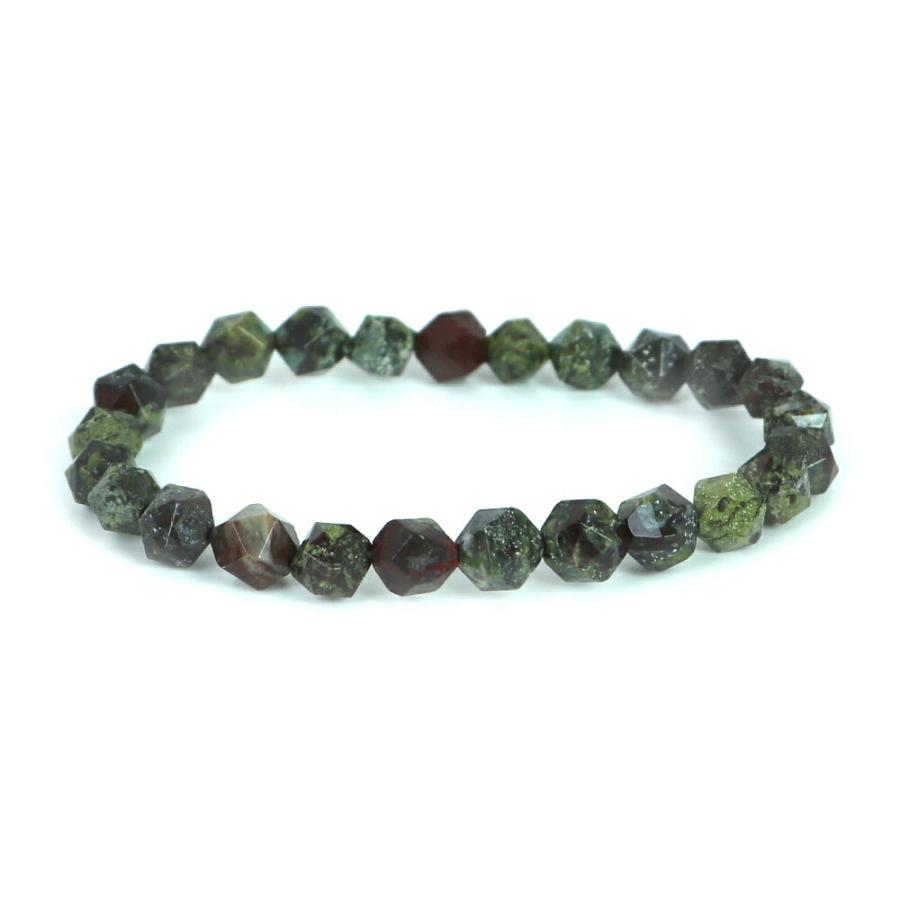 パワーストーン 天然石 ブレスレット ドラゴンブラッドジャスパー ダイヤカット 8mm 数珠 念珠 Bracelet お試し価格 | 