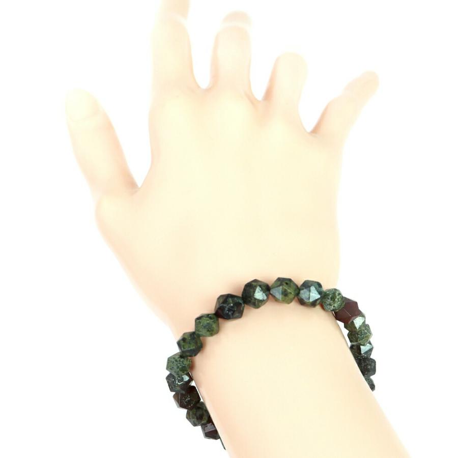 パワーストーン 天然石 ブレスレット ドラゴンブラッドジャスパー ダイヤカット 8mm 数珠 念珠 Bracelet お試し価格 |  | 02