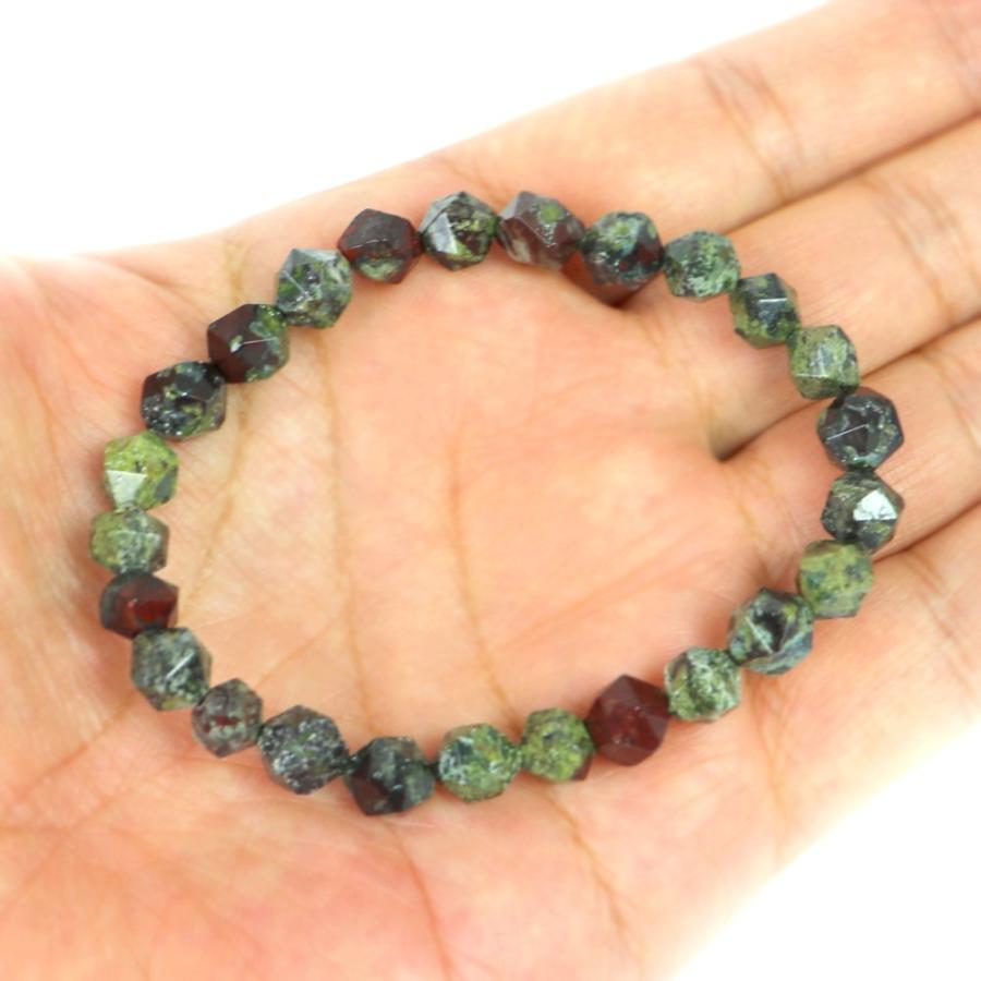 パワーストーン 天然石 ブレスレット ドラゴンブラッドジャスパー ダイヤカット 8mm 数珠 念珠 Bracelet お試し価格 |  | 04