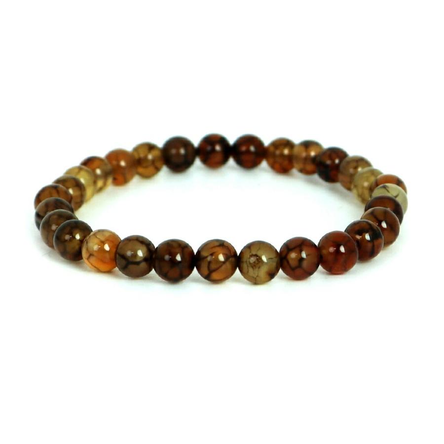 パワーストーン 天然石 ブレスレ ット ドラゴンアゲート（ブラウン）【丸玉】6mm 数珠 念珠 Bracelet お試し価 格 | 