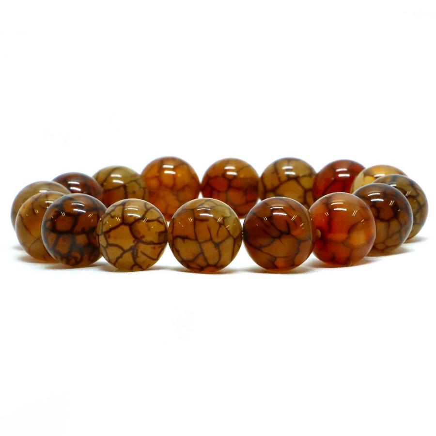 パワーストーン 天然石 ブレスレット ドラゴンアゲート（ブラウン） 丸玉 14mm 数珠 念珠 Bracelet お試し価格 | 