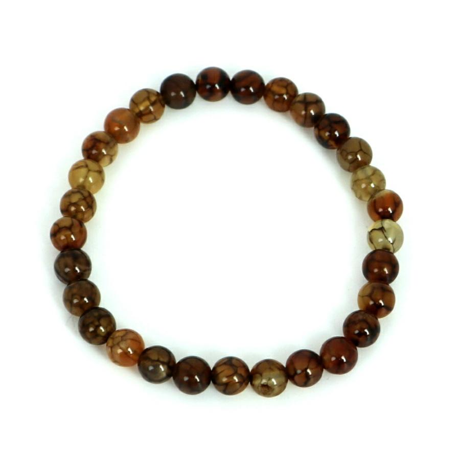 パワーストーン 天然石 ブレスレ ット ドラゴンアゲート（ブラウン）【丸玉】6mm 数珠 念珠 Bracelet お試し価 格 |  | 01