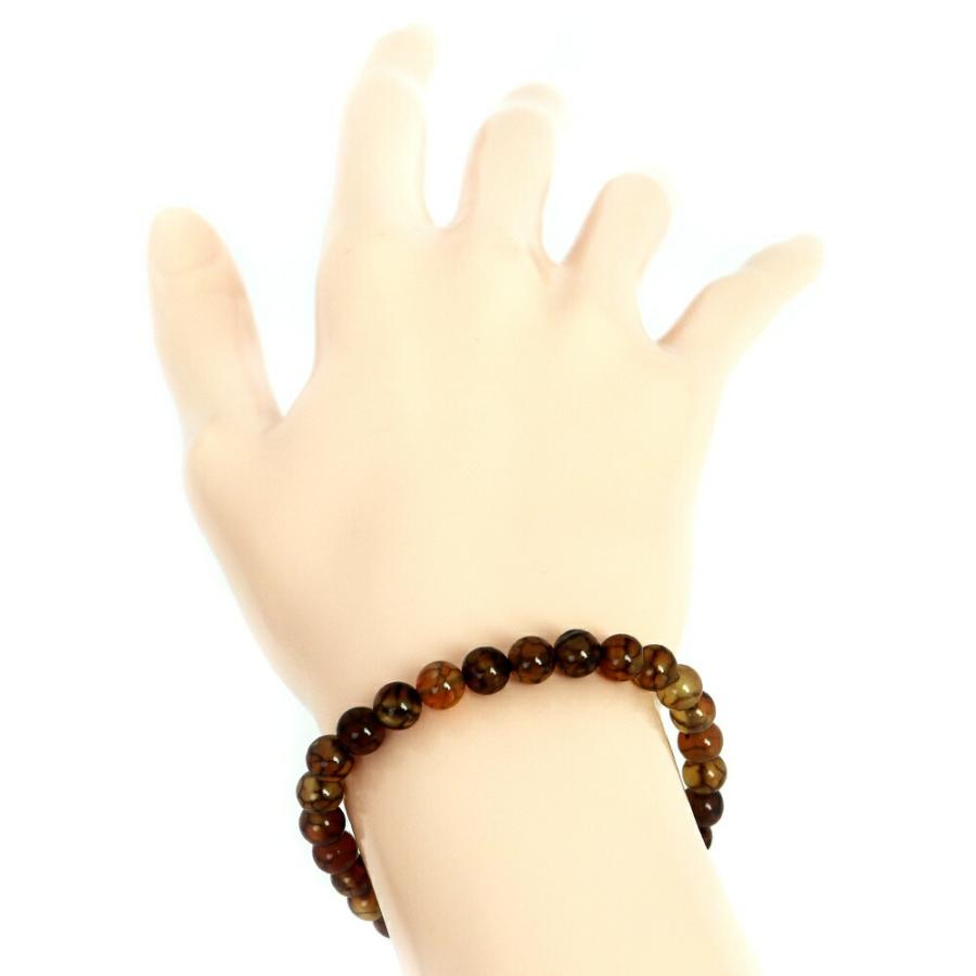 パワーストーン 天然石 ブレスレ ット ドラゴンアゲート（ブラウン）【丸玉】6mm 数珠 念珠 Bracelet お試し価 格 |  | 03