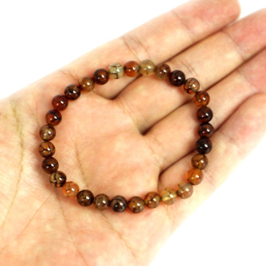 パワーストーン 天然石 ブレスレ ット ドラゴンアゲート（ブラウン）【丸玉】6mm 数珠 念珠 Bracelet お試し価 格 |  | 04