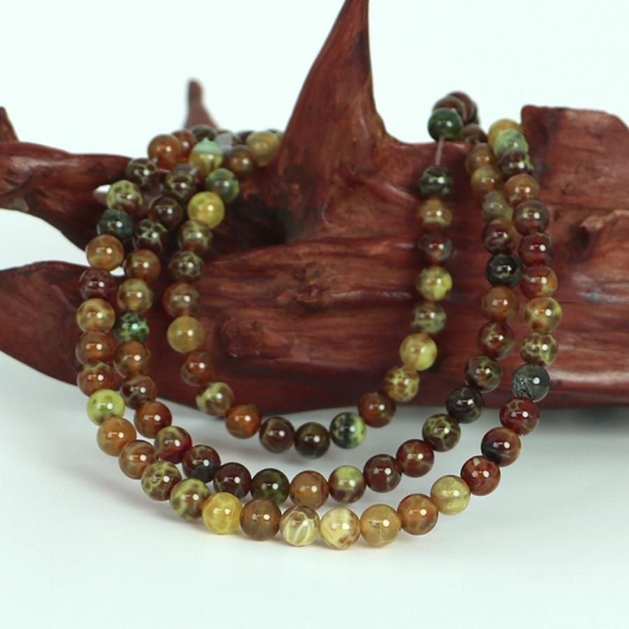 パワーストーン 天然石 ブレスレット ドラゴンアゲート（グリーン） 丸玉 6ｍｍ 数珠 念珠 Bracelet お試し価格 |  | 11