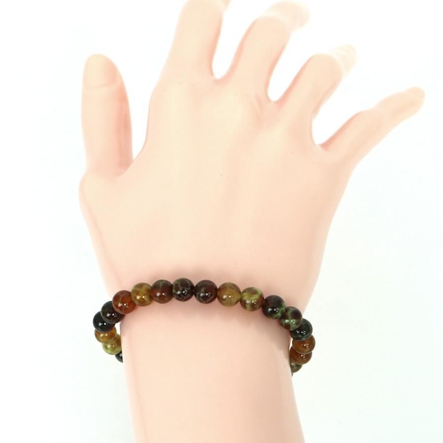 パワーストーン 天然石 ブレスレット ドラゴンアゲート（グリーン） 丸玉 6ｍｍ 数珠 念珠 Bracelet お試し価格 |  | 03
