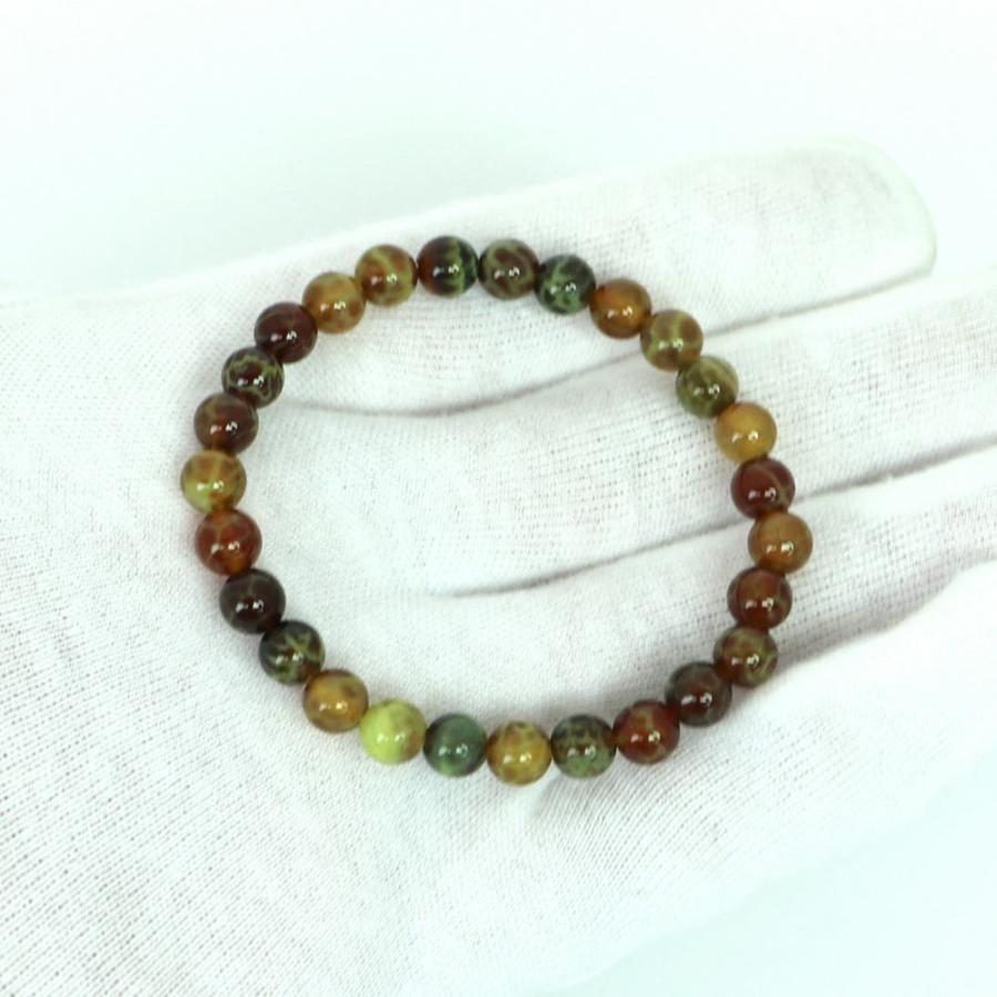 パワーストーン 天然石 ブレスレット ドラゴンアゲート（グリーン） 丸玉 6ｍｍ 数珠 念珠 Bracelet お試し価格 |  | 04