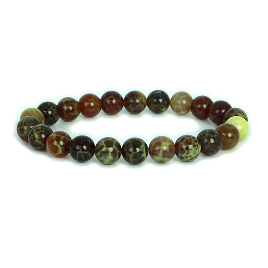 パワーストーン 天然石 ブレスレット ドラゴンアゲート（グリーン） 丸玉 8ｍｍ 数珠 念珠 Bracelet お試し価格 | 