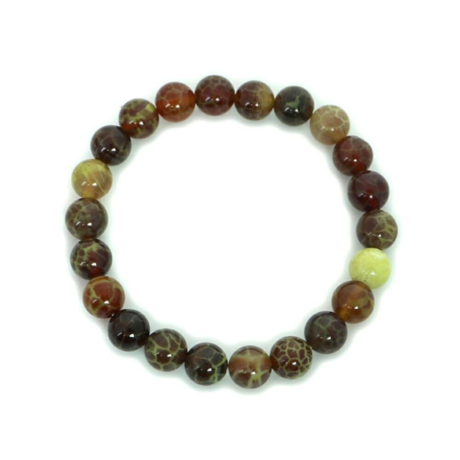 パワーストーン 天然石 ブレスレット ドラゴンアゲート（グリーン） 丸玉 8ｍｍ 数珠 念珠 Bracelet お試し価格 |  | 01