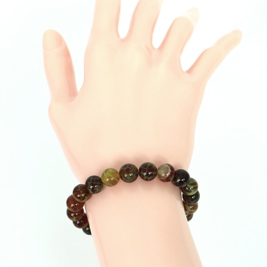 パワーストーン 天然石 ブレスレット ドラゴンアゲート（グリーン） 丸玉 8ｍｍ 数珠 念珠 Bracelet お試し価格 |  | 03