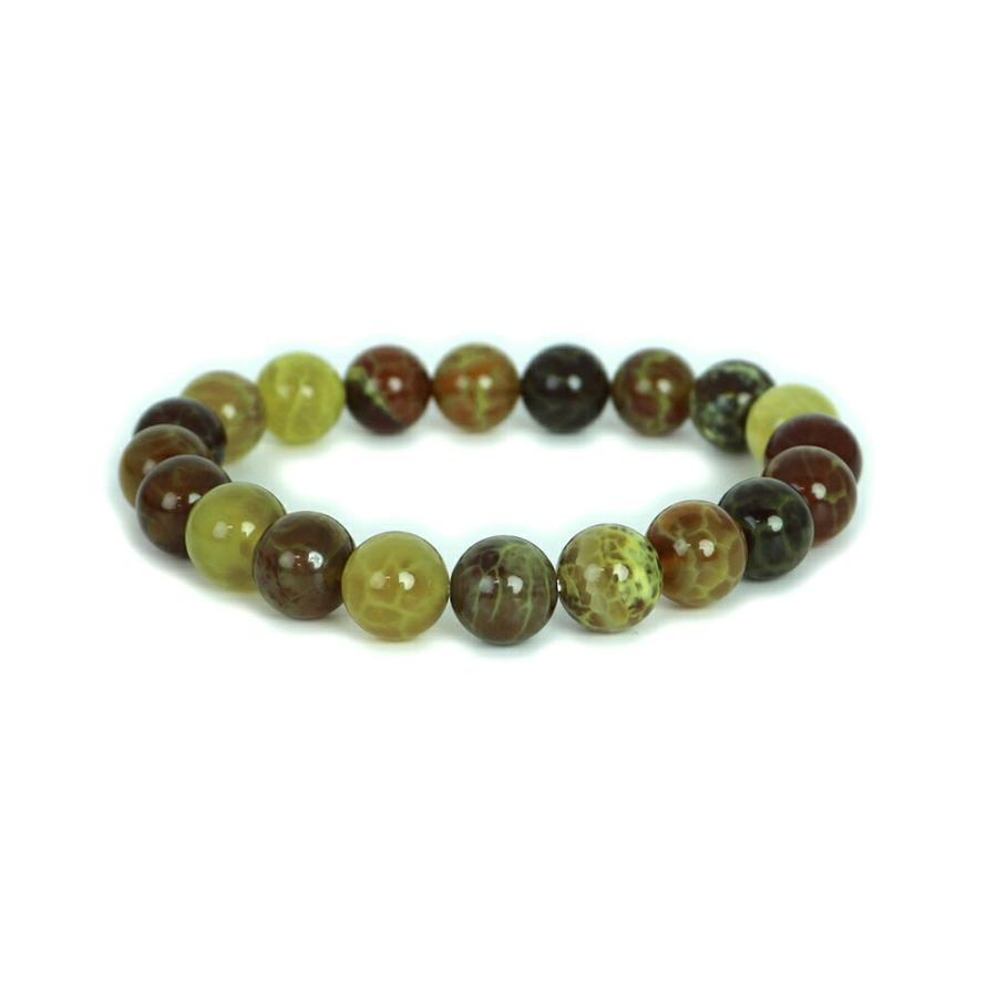 パワーストーン 天然石 ブレスレット ドラゴンアゲート（グリーン） 丸玉 10ｍｍ 数珠 念珠 Bracelet お試し価格 | 