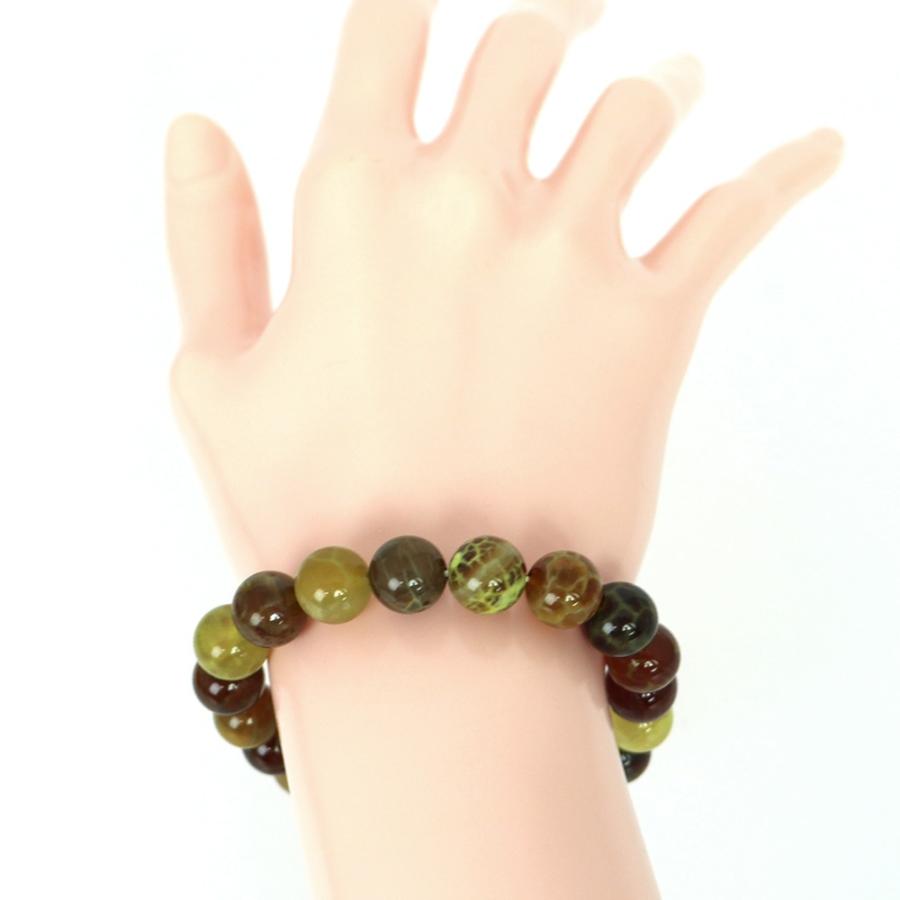 パワーストーン 天然石 ブレスレット ドラゴンアゲート（グリーン） 丸玉 10ｍｍ 数珠 念珠 Bracelet お試し価格 |  | 03
