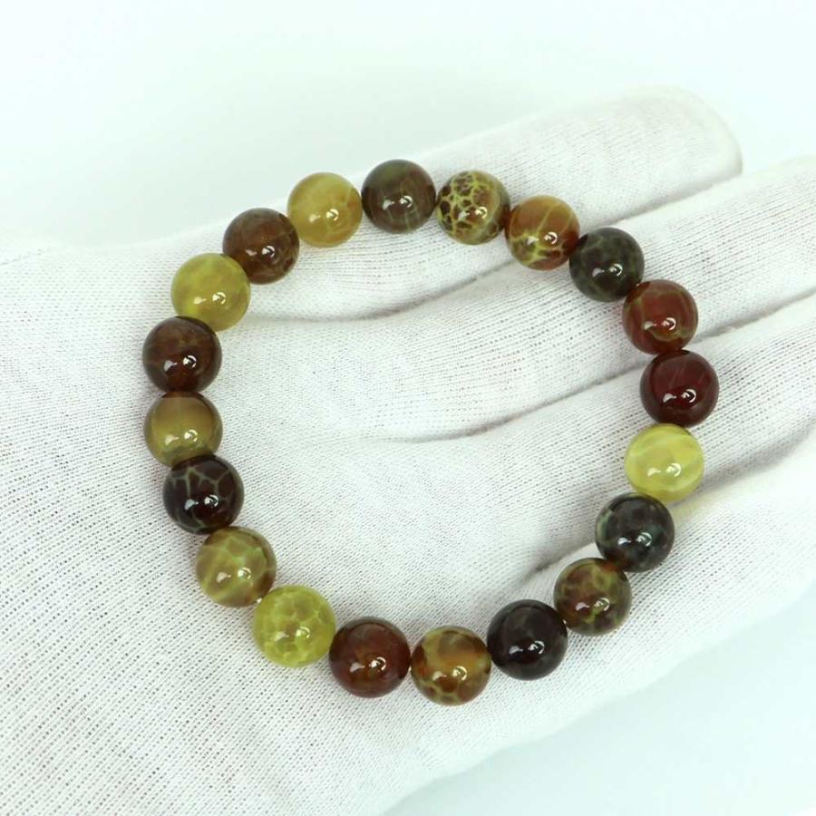 パワーストーン 天然石 ブレスレット ドラゴンアゲート（グリーン） 丸玉 10ｍｍ 数珠 念珠 Bracelet お試し価格 |  | 04