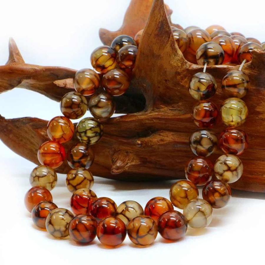 パワーストーン 天然石 ブレスレット ドラゴンアゲート（ブラウン） 丸玉 10mm 数珠 念珠 Bracelet お試し価格 |  | 11