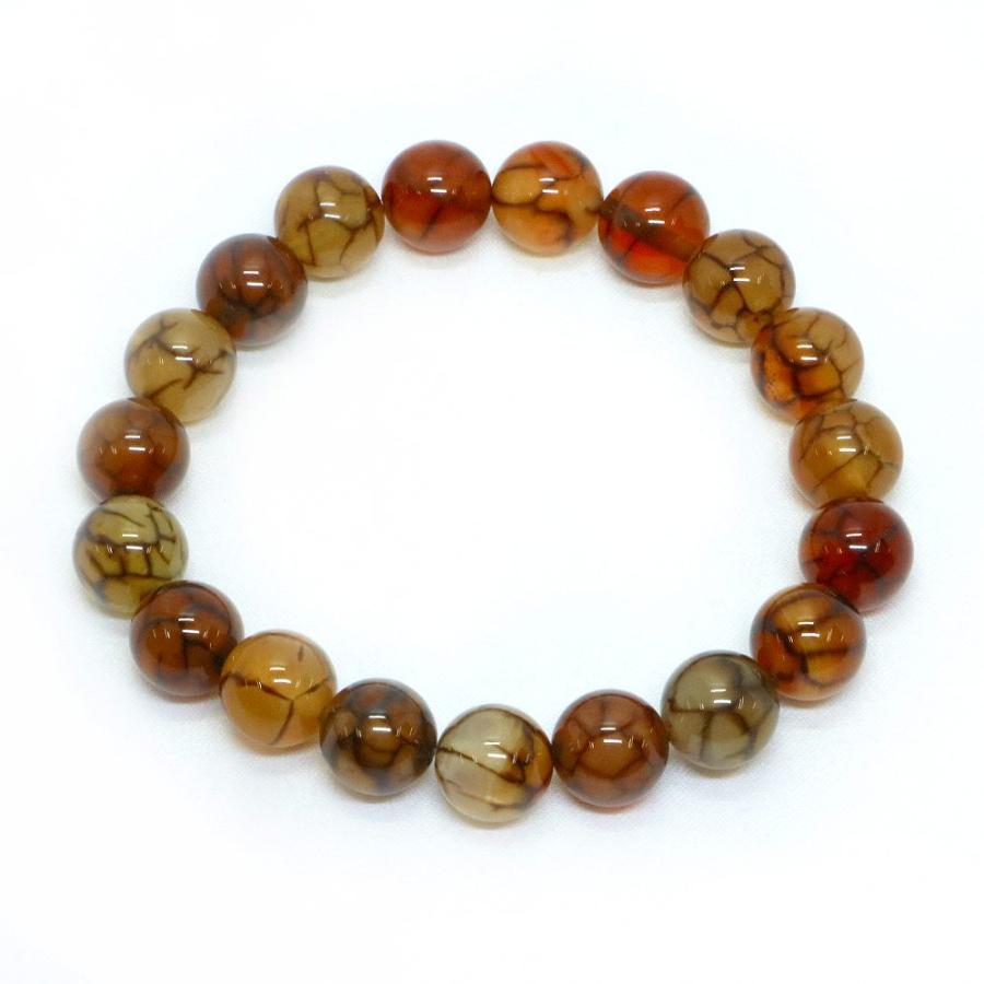 パワーストーン 天然石 ブレスレット ドラゴンアゲート（ブラウン） 丸玉 10mm 数珠 念珠 Bracelet お試し価格 |  | 01