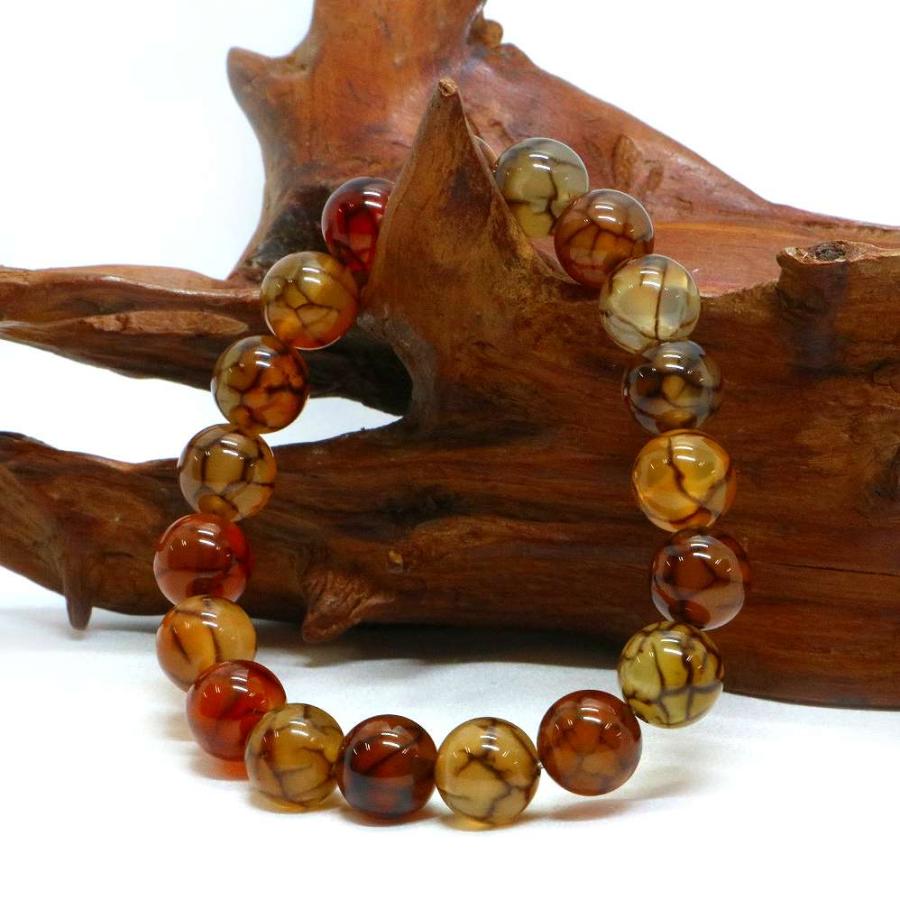 パワーストーン 天然石 ブレスレット ドラゴンアゲート（ブラウン） 丸玉 10mm 数珠 念珠 Bracelet お試し価格 |  | 03