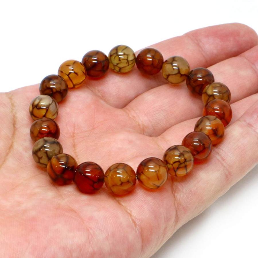 パワーストーン 天然石 ブレスレット ドラゴンアゲート（ブラウン） 丸玉 10mm 数珠 念珠 Bracelet お試し価格 |  | 04