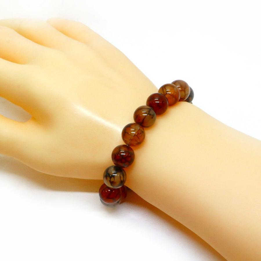 パワーストーン 天然石 ブレスレット ドラゴンアゲート（ブラウン） 丸玉 12mm 数珠 念珠 Bracelet お試し価格 |  | 02