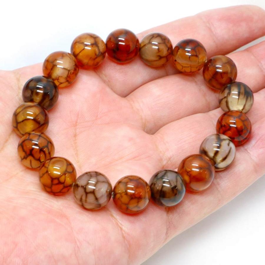 パワーストーン 天然石 ブレスレット ドラゴンアゲート（ブラウン） 丸玉 12mm 数珠 念珠 Bracelet お試し価格 |  | 04