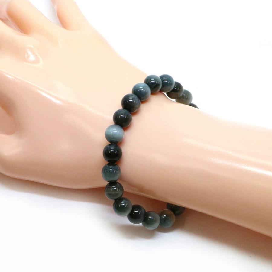 パワーストーン 天然石 ブレスレット イーグルアイ（グレータイガーアイ） 丸玉 8mm 数珠 念珠 Bracelet お試し価格 |  | 02
