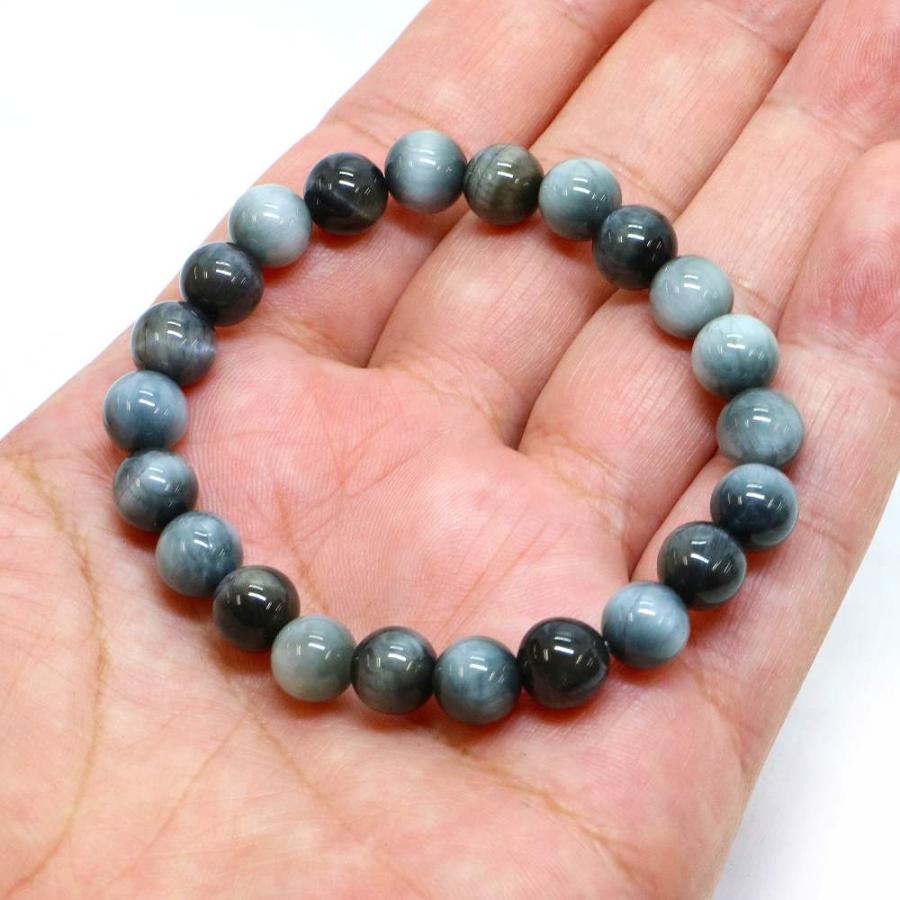 パワーストーン 天然石 ブレスレット イーグルアイ（グレータイガーアイ） 丸玉 8mm 数珠 念珠 Bracelet お試し価格 |  | 04