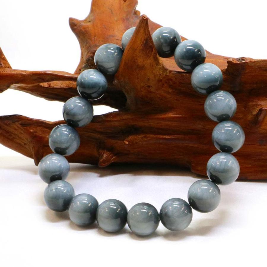 パワーストーン 天然石 ブレスレット イーグルアイ（グレータイガーアイ） 丸玉 12mm 数珠 念珠 Bracelet お試し価格 |  | 03