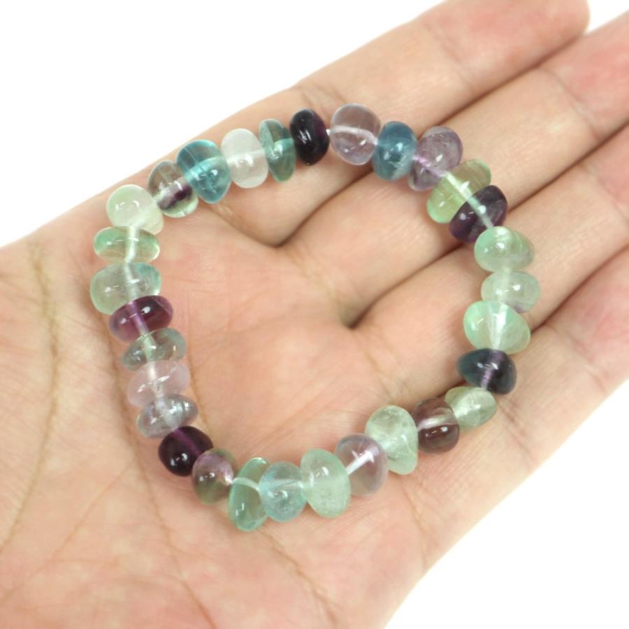 パワーストーン 天然石 ブレスレット フローライト タンブル 6×10mm 数珠 念珠 Bracelet お試し価格 |  | 04