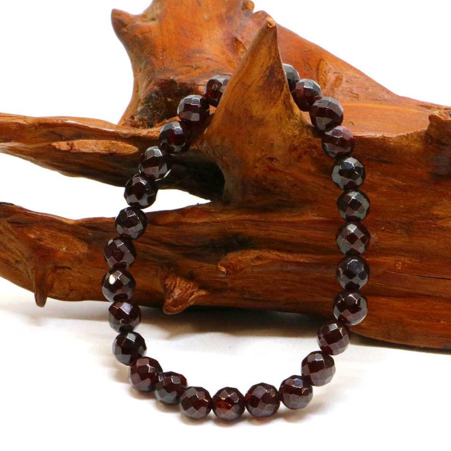 パワーストーン 天然石 ブレスレット ガーネット カット 6mm 数珠 念珠 Bracelet お試し価格 |  | 03