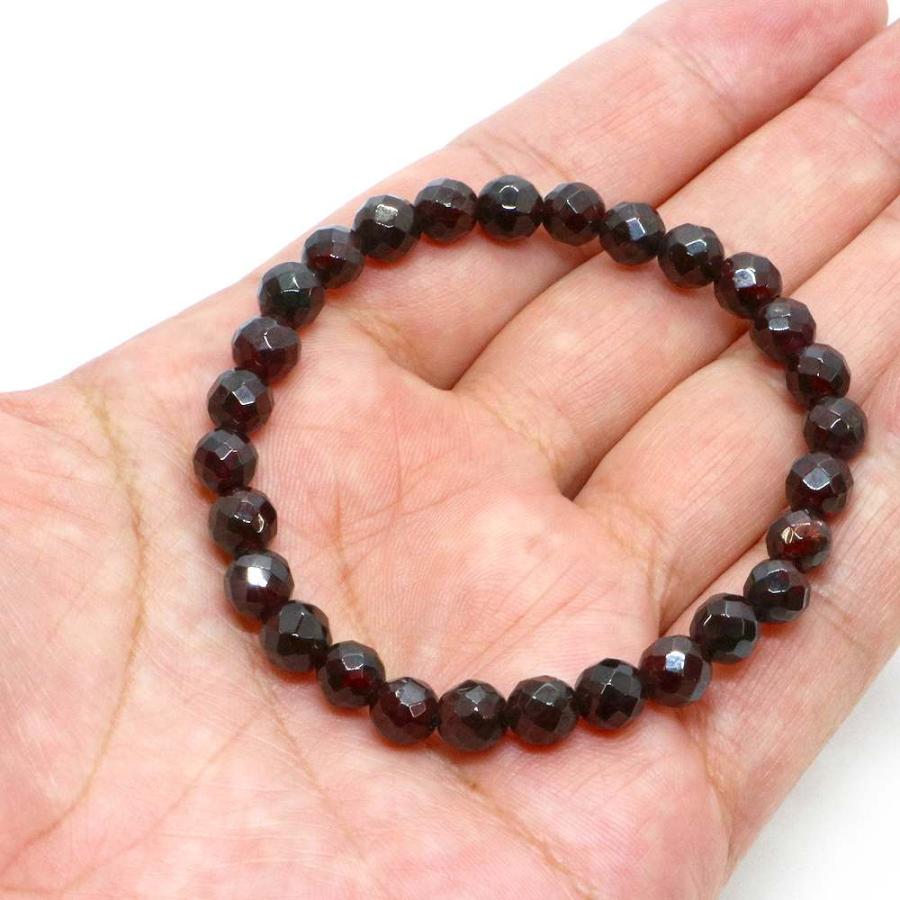 パワーストーン 天然石 ブレスレット ガーネット カット 6mm 数珠 念珠 Bracelet お試し価格 |  | 04