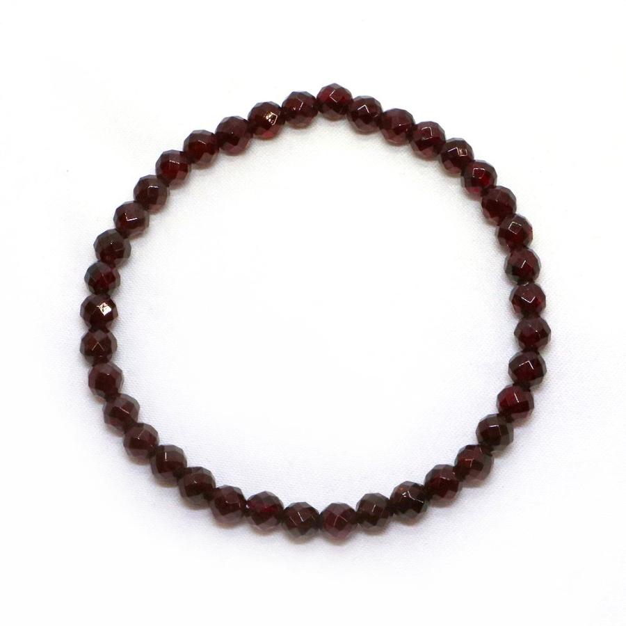 パワーストーン 天然石 ブレスレット ガーネット カット 4mm 数珠 念珠 Bracelet お試し価格 |  | 01