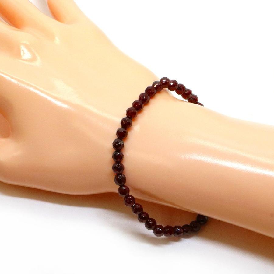 パワーストーン 天然石 ブレスレット ガーネット カット 4mm 数珠 念珠 Bracelet お試し価格 |  | 02