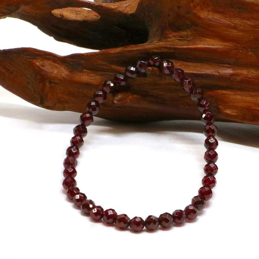 パワーストーン 天然石 ブレスレット ガーネット カット 4mm 数珠 念珠 Bracelet お試し価格 |  | 03