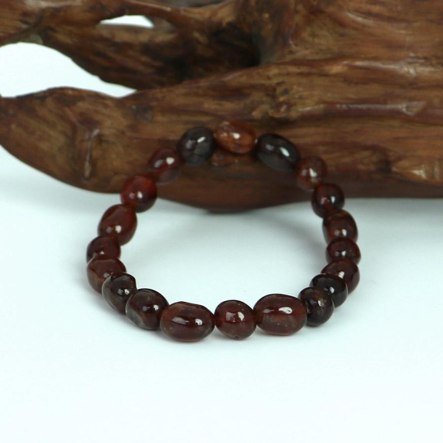 パワーストーン 天然石 ブレスレット ガーネット タンブル 横幅/約7ｍｍ 数珠 念珠 Bracelet お試し価格 |  | 02