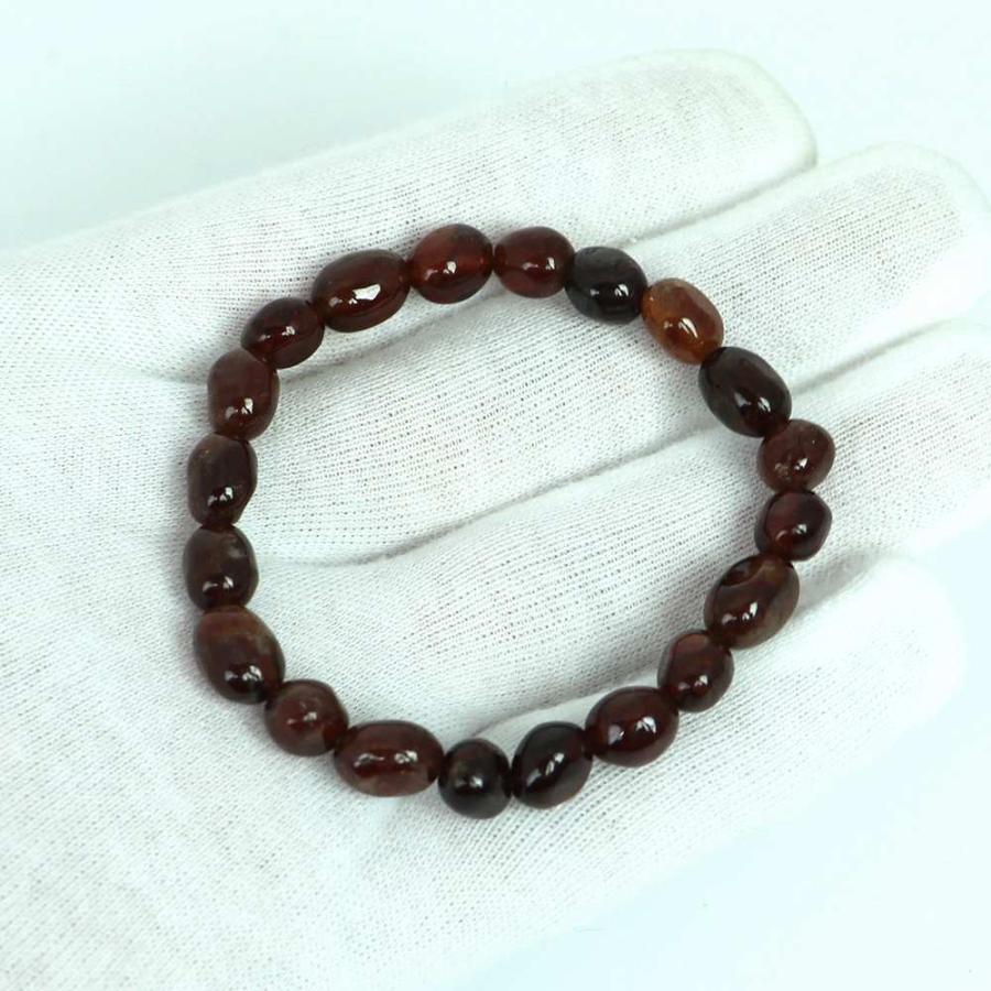 パワーストーン 天然石 ブレスレット ガーネット タンブル 横幅/約7ｍｍ 数珠 念珠 Bracelet お試し価格 |  | 04