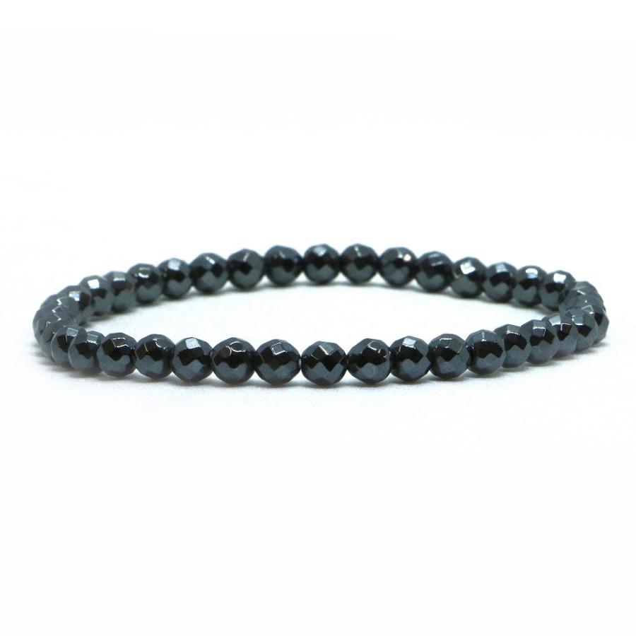 パワーストーン 天然石 ブレスレット ヘマタイト カット 4mm 数珠 念珠 Bracelet お試し価格 | 