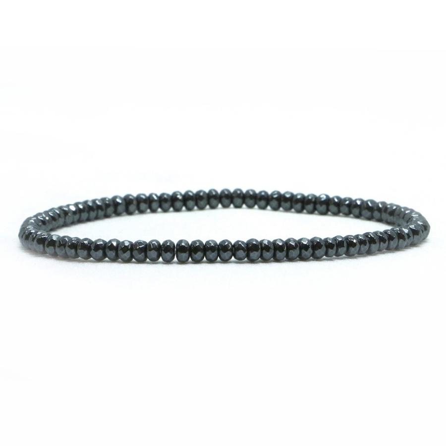 パワーストーン 天然石 ブレスレット ヘマタイト ボタンカット 2×3mm 数珠 念珠 Bracelet お試し価格 | 