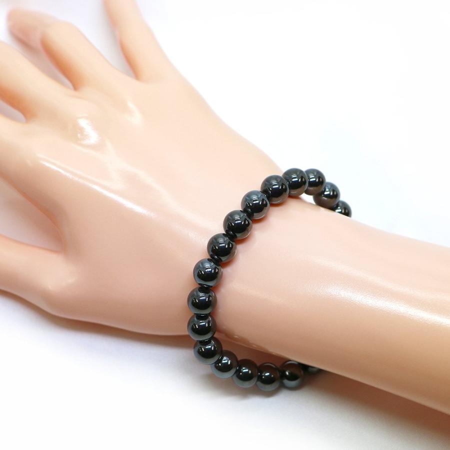 パワーストーン 天然石 ブレスレット ヘマタイト（マグネット） 丸玉 8mm 数珠 念珠 Bracelet お試し価格 |  | 02
